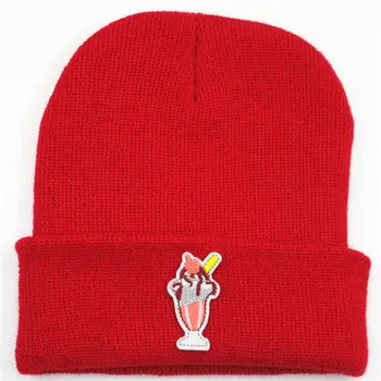 Medvilnės Desertai siuvinėjimo Tirštėti megzti skrybėlę žiemą šiltą kepurę Skullies bžūp beanie skrybėlių už vaikas vyrai moterys 116