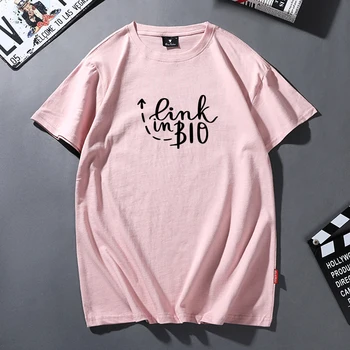 Medvilnės Marškinėlius 2020 Metų Vasaros Moterų Drabužių Violetinė T-shirt Nuorodą Bio Laišką, Print T Shirt Femme Atsitiktinis Trumpas Rankovės Viršuje Tee Marškinėliai