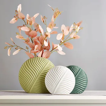 Medžių Lapai Keramikos Vaza, Modernus Minimalistinio Dekoravimo Kambarį Gėlių Konteinerių Vestuvių Namų Dekoro Ornamentu