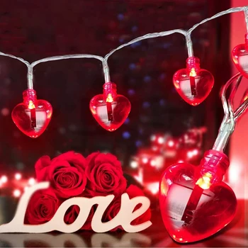 Meilė Širdies Formos String Šviesos Miegamajame Šviesos Dekoracijos 20 LED Pasakų Žibintai Valentino Diena Styginių Šviesos Šalis, Vestuvių