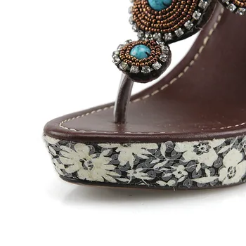 MEMUNIA 2020 naują atvykimo moterų sandalai granulių vasaros flip šlepetės natūralios odos aukštakulniai platformos basutės moters laisvalaikio bateliai