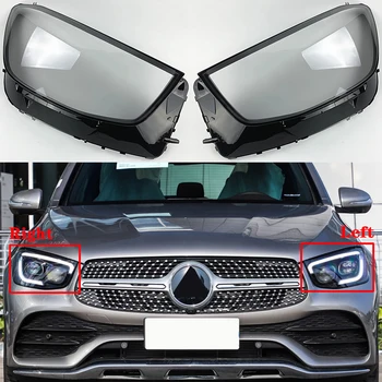 Mercedes-Benz GLC W253 2020 Automobilių Priekinių Žibintų Padengti GLC200 GLC260 GLC300 Lampcover Šviesos lempų gaubtų, stiklo Objektyvo Korpuso Dangteliai