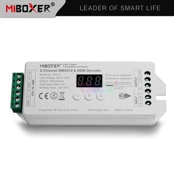 Miboxer D2-CX 2-Channel Nuolatinės Įtampos DMX512 & RDM Dekoderis DC12~24V 2CH 10A/Kanalų Max. 20A Skaitmeninis Ekranas valdiklis
