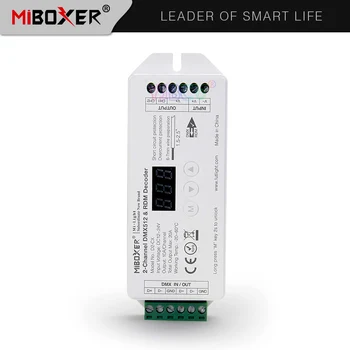 Miboxer D2-CX 2-Channel Nuolatinės Įtampos DMX512 & RDM Dekoderis DC12~24V 2CH 10A/Kanalų Max. 20A Skaitmeninis Ekranas valdiklis