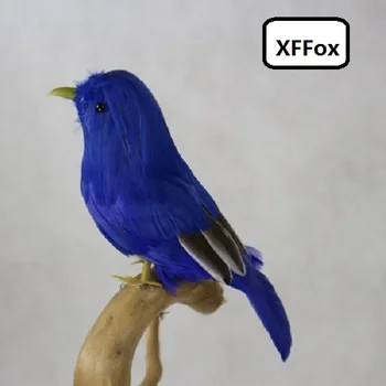 Mielas modeliavimas Paukščių modelis putų&plunksnų realiame gyvenime mažos tamsiai mėlyna paukščių lėlės dovana, apie 12cm xf1156