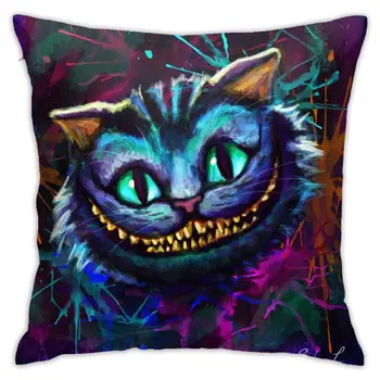 Mielas Spausdinti Cheshire cat Dekoratyvinės Pagalvėlės Užvalkalas Pagalvėlė Apima, Mesti Pagalvės, Sofos Kambarį Apdaila Pillowcover Naujas