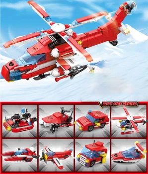 Miesto Priešgaisrinės Statybinių Blokų Rinkinius Ugniagesiai Miesto Sraigtasparnis 8 1 įrangos pardavimas, biuro įrangos Plytų Žaislai Vaikams Kalėdų Dovanos