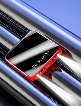 Mini Galios Banko Veidrodis Ekrano 20000mAh 2.1 Greito Įkrovimo Nešiojamų Powerbank Telefono Įkroviklį Išorinių Baterijų kroviklis su LED