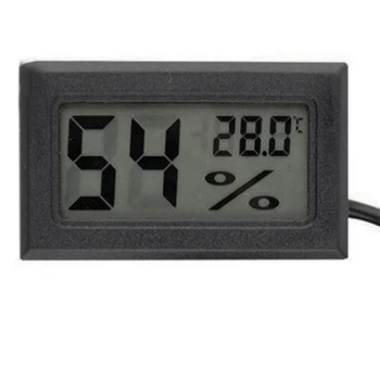 Mini LCD Skaitmeninis Termometras su Drėgmėmačiu Temperatūros Patalpų Patogus Temperatūros Jutiklis Drėgmės Matuoklis Daviklis Priemonių Kabelis,