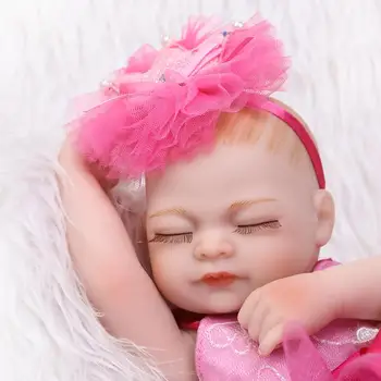 Mini lėlės Reborn nekilnojamojo visą silikono reborn baby girl lėlės 26cm miela suknelė mergina atgimsta premie gali maudytis boneca atgimsta