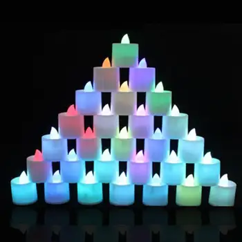 Mini Spalvingas Romantišką Elektroninė Žvakė LED Šviesos Šalis, Papuošti D77 Levert dropship