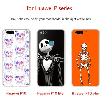 Minkšto silikono Atveju Huawei P40 30 P20 Pro P10 Plius Lite P Samrt Z 2019 E 2020 Šokių Košmarai kaukolė