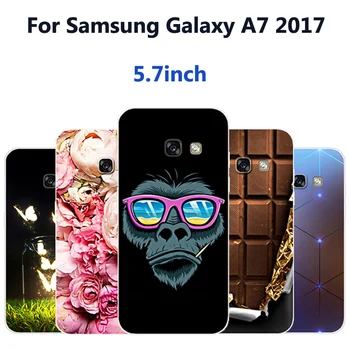 Minkšto Silikono TPU Samsung Galaxy A7 2017 Padengti animacinių filmų Dažytos Telefono dėklas Samsung A7 2017 A720 A720F Apsaugoti shell