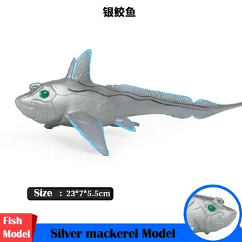 Modeliavimo Sidabro Mackere Modelio Kieto Plastiko Imituojamas Jūros Žuvys, Gyvūnų Vertus Modelio Švietimo Žaislai, Kalėdų Dovana Vaikams