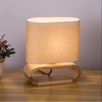 Modernus stalo lempa medienos pagrindo medžiaga umbra stalo lempos kambarį miegamojo lovos lempos, stalo lempos skaitymo lemputės laikiklio