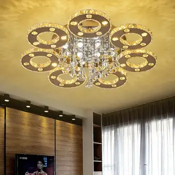 Modernūs, prabangūs krištolo led lubų Šviesos apšvietimo kambarį miegamojo apšvietimas kūrybos restoranas Lubų lempa AC110-240V