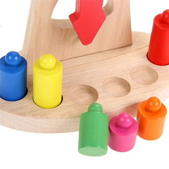 Montessori Mokymo Vaikams, Vaikams, Mediniai Žaislai, Medinės Balansas Masto Sverti Pupelių Svarstyklės Švytuoklės Ankstyvo Mokymosi Raidos Žaislų
