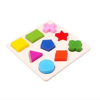 Montessori vaikų ankstyvojo ugdymo mediniai trimatės dėlionės, žaislų geometrinės formos pažinimo švietimo žaislai