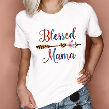 Moterys Grafikos Animacinių filmų Kūdikio Laimingas Tendencija 90s Mama Mama Mama Myli Mados Lady Drabužius Viršūnes Tees Spausdinti Moterų Marškinėlius (T-Shirt