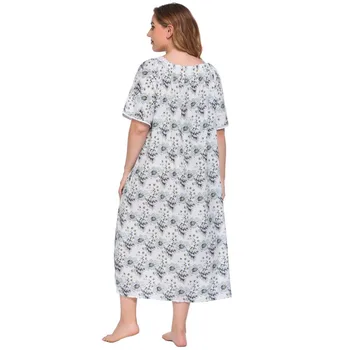 Moterys Vasarą Nightdress Atsitiktinis Trumpas Rankovės Gėlių Nightgowns Spausdinti Sleepwear Pižamos Moterims Sleepdress