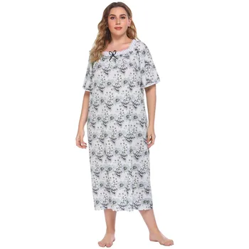 Moterys Vasarą Nightdress Atsitiktinis Trumpas Rankovės Gėlių Nightgowns Spausdinti Sleepwear Pižamos Moterims Sleepdress