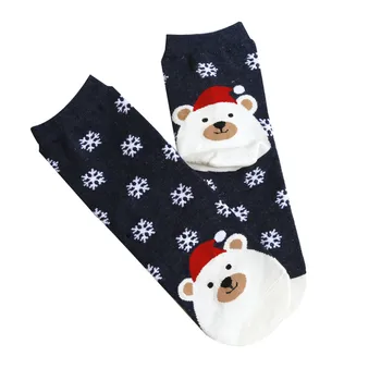 Moterų kojinės lady kalėdų NAUJŲ kojinių mados žiemos mielas vilnos 3d ponios moterų šilumos šiltas Animacinių filmų kojinės