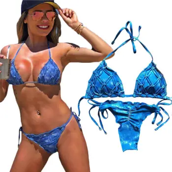 Moterų Paminkštinta Push-up Liemenėlė Bikini Nustatyti maudymosi kostiumėlį, maudymosi Kostiumėliai, Paplūdimio Maudymosi Kostiumas