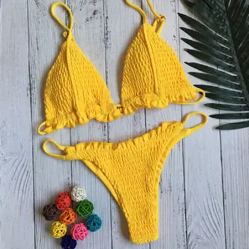 Moterų sexy Gėlių Bikini Komplektas, Push-Up Kamšalu maudymosi Kostiumėliai maudymosi kostiumėlį, Maudymosi Paplūdimio Kostiumas