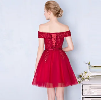 Moterų vestuves suknelė plius dydis off peties trumpas nėrinių duobute oficialų prom vakarinę suknelę Naujųjų Metų 2021 kokteilių suknelė