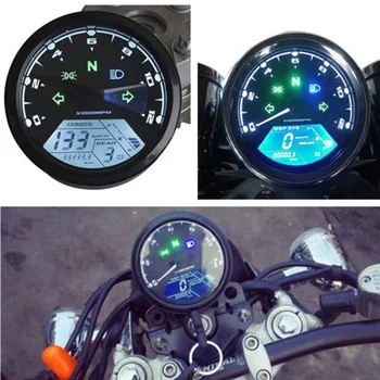 Motociklo Modifikuotų Spidometras Tachometras, LED apšvietimo Ekrane su Perspėjimo Funkcija