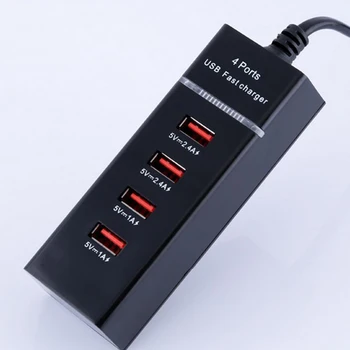 Multi 4 Prievadų USB Kelionės Mobiliojo Telefono Įkroviklis Greitai Įkrauti 