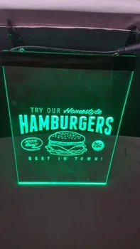 Mėsainius logotipą, 2 dydis Namų Puošybai Alaus NR Bar Pub Klubas LED Neon Light Ženklas