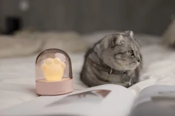 Naktį Lempa LED Aplinkos Šviesos Mielas Animacinių filmų Katės Letena Formos Naktiniai Muzikos Lempos Katės Letena Lempa vaikas kūdikio Gimtadienio Dovana namų naudojimui