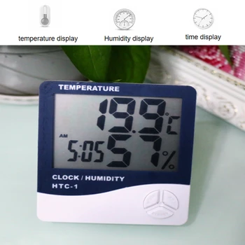 Namų ūkio Multi-Funkcinis Patalpų Lauko Elektroninis Skaitmeninis Termometras Su Drėgmėmačiu LCD Ekranas Temperatūros, oro Drėgmės Matuoklis