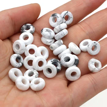 Natūralių pusbrangių akmenų didelę skylę granulių Abacus granulių formos rankų darbo Paketo pardavimo 4x10mm
