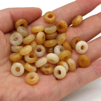 Natūralių pusbrangių akmenų didelę skylę granulių Abacus granulių formos rankų darbo Paketo pardavimo 4x10mm