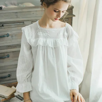 Nauja Rudens ir Žiemos Moterys Princesė Medvilnės Leisurewear Pižama Nustatyti Moterų Pyjimas Sleepwear Europos Retro Clothings QW1702