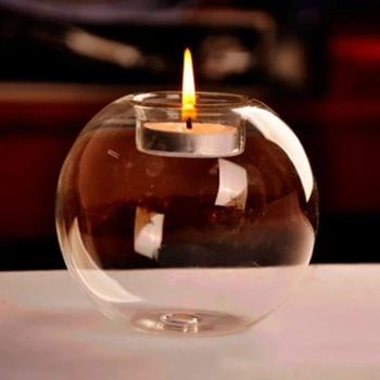 Nauja Stiklo Kamuolys Voitive Tealight Žvakių Laikiklis Žvakidė Candlestand 8cm už Pub Baras KTV Namų Bažnyčios Dekoravimas