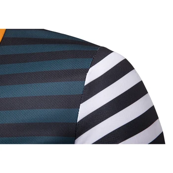 Naujas 2019 m. vasaros vyrų Polo marškinėliai turn-žemyn apykaklės dryžuotas trumpomis rankovėmis polo marškinėliai kontrasto spalvų slim fit socialinės kostiumas