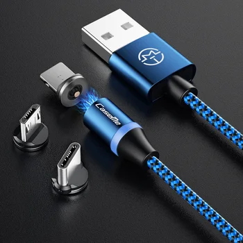 Naujas 2019 Magnetinio Įkrovimo Kabelis Laido Tipas-C USB Įrenginių Nailono Su LED Šviesa