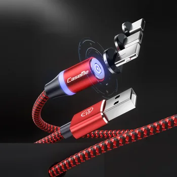 Naujas 2019 Magnetinio Įkrovimo Kabelis Laido Tipas-C USB Įrenginių Nailono Su LED Šviesa