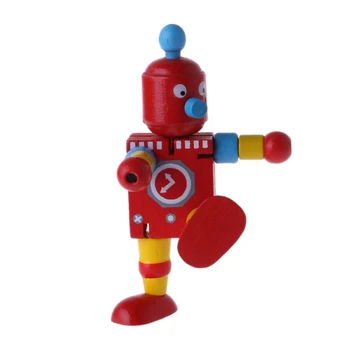 Naujas 6 Stilius Mielas Medinis Robotas Blokuoti Žaislai, Kūdikių Veiksmų Skaičiai Mielas Modelis Žaislas R9JD