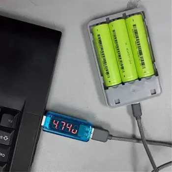Naujas Blue USB Srovė Įkrovimo Detektorius Mobiliojo Elektros Srovės Voltmeter Ammeter Įtampos USB Kroviklis, Testeris