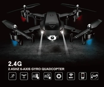 Naujas Keturių ašių Mini Drone 4K 1080P HD Kamera, WiFi FPV Oro Slėgio Aukščio Laikyti Juoda Ir Balta, Sulankstomas Quadcopter RC Drone Žaislas
