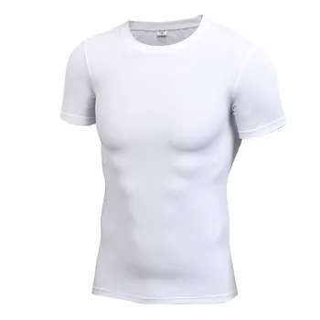 Naujas Mados Aukšto elastingumo Sporto marškinėliai Vyrams trumpomis Rankovėmis Fitneso marškinėliai vyriški kietos salės Kultūrizmo marškinėliai Tee drabužiai