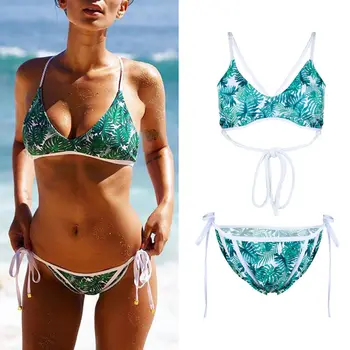 Naujas Mados Moteriški Tvarstis Bikini Komplektas, Push-up Kamšalu Brazilijos Trikampis maudymosi kostiumėlį, maudymosi Kostiumėliai,