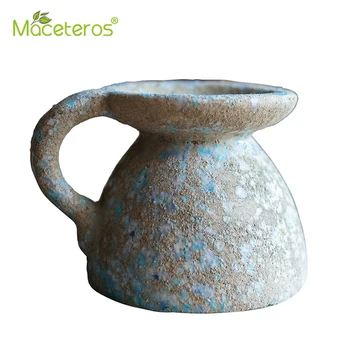Naujas, Modernus Rankų Darbo Klasikinis Senas Vazonas Gėlių Kompozicijų Terakotos Kvėpuojantis Molio Keramikos Vaza, Sodo Puošmena