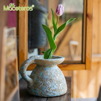 Naujas, Modernus Rankų Darbo Klasikinis Senas Vazonas Gėlių Kompozicijų Terakotos Kvėpuojantis Molio Keramikos Vaza, Sodo Puošmena