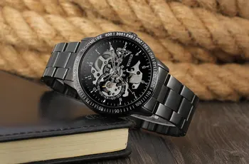 Naujas Nugalėtojas Žiūrėti Prabanga Sporto Laikrodis Vyrams, Automatinė Skeletas Karinės Mechaniniai Laikrodžiai Vyrų Montre Relojes Mens Laikrodis