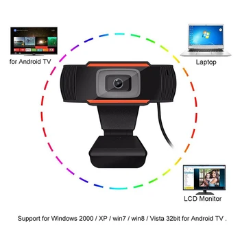 Naujas Pasukti 1080P 480P HD Webcam 2.0 HD Webcam PC Skaitmeninė USB Kamera Vaizdo Įrašymo MUMS Spalvotus Vaizdus Konferencijos Darbą